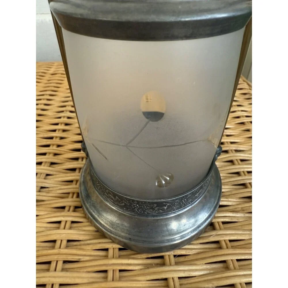 Antique Victorian Silverplated Frosted Glass Pickle Castor Jar Embossed Animals